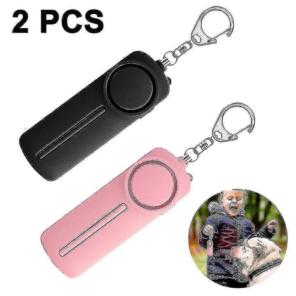 Self Defense Personal Alarm Keychain 130 Db Loud Siren Safety( Color : Black Pink )