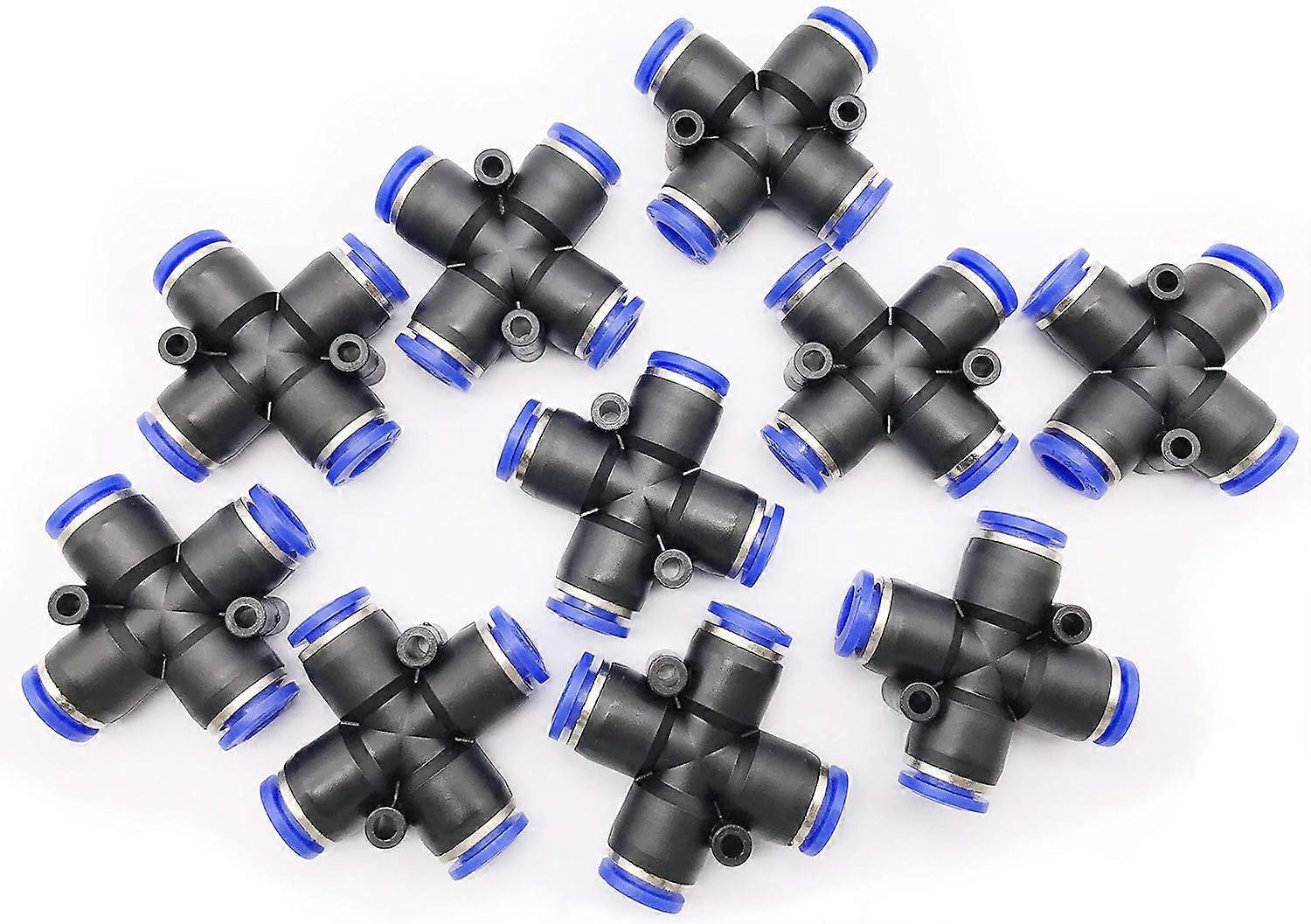 nice 8 mm (5/16 in.) OD push-on fittings, quick coupling fittings for crosslinked push-on connections, push-lock fittings for air hoses, 10 pcs.