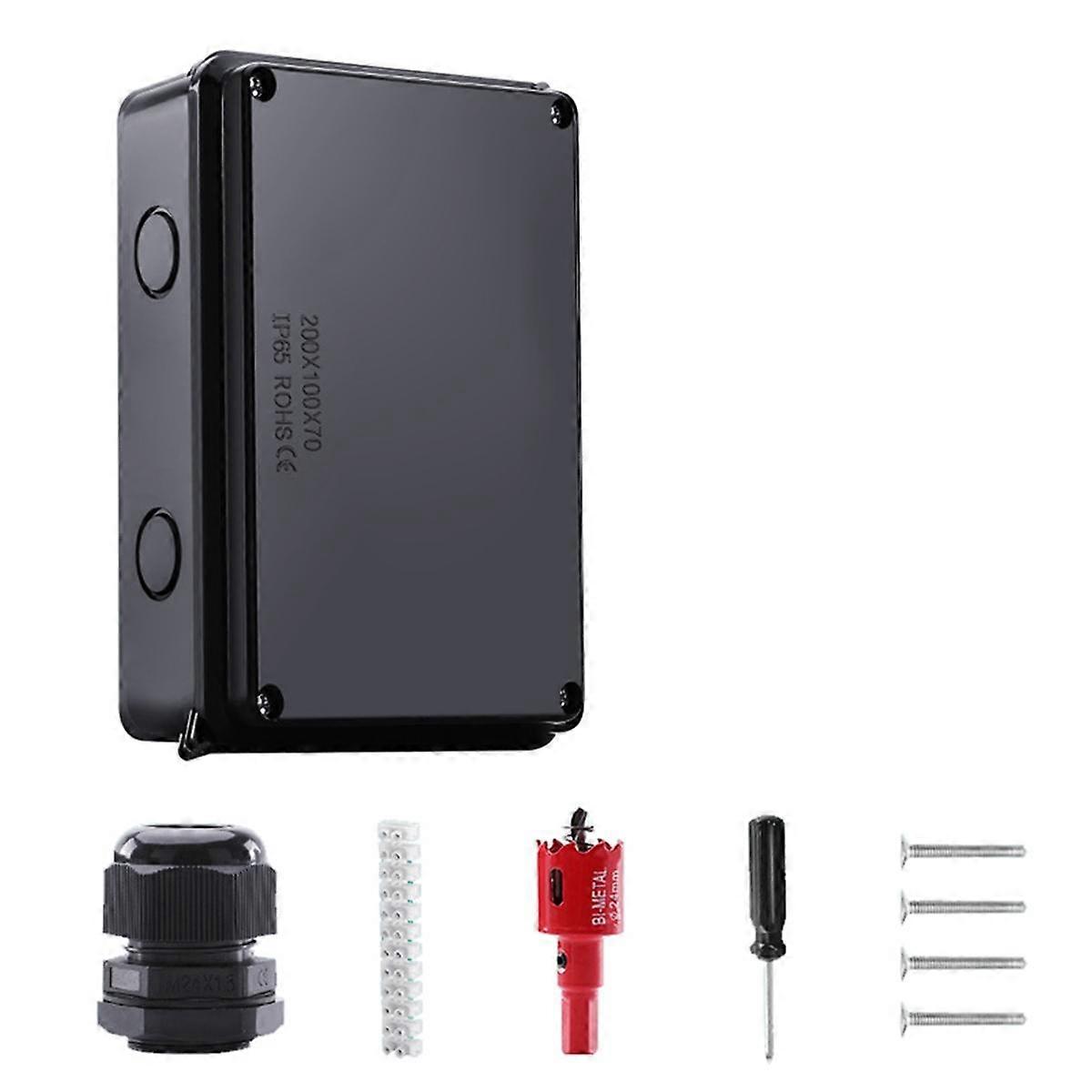ABS Waterproof Junction Box Outdoor Terminal Box Plastic Power Seal Box General Electrical Engineering Enclosure Black