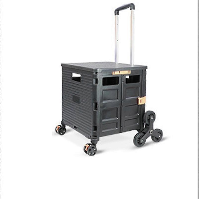Foldable with Wheels, 54L/45KG Multifunctional and Durable Large Capacity Utility Cart with Telescopic Handle and 4 Removable Swivel Wheels for Shoppi