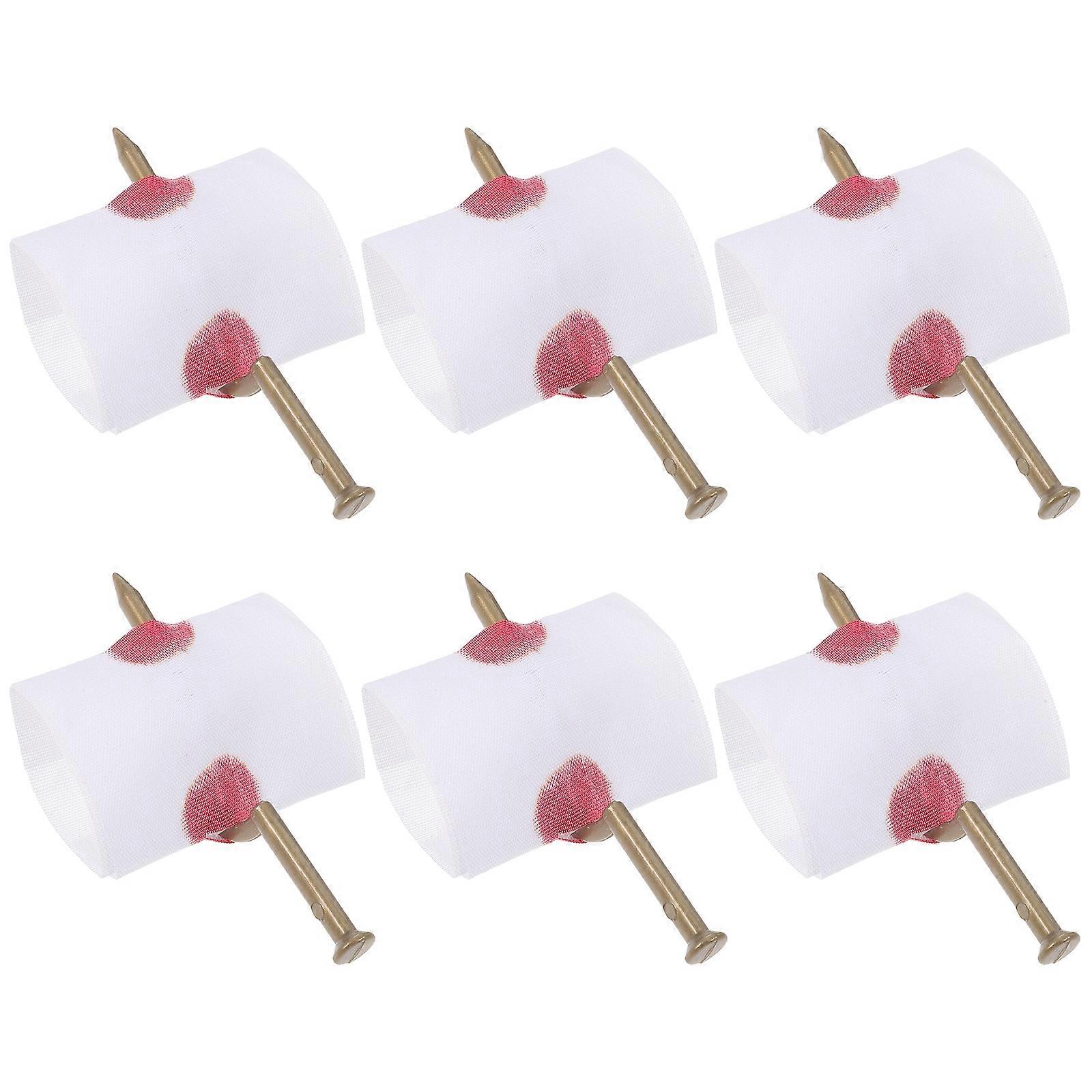 6pcs Halloween Trick Prank Tool Creative Nail Through Finger Spoof Prop for April Fool's Day