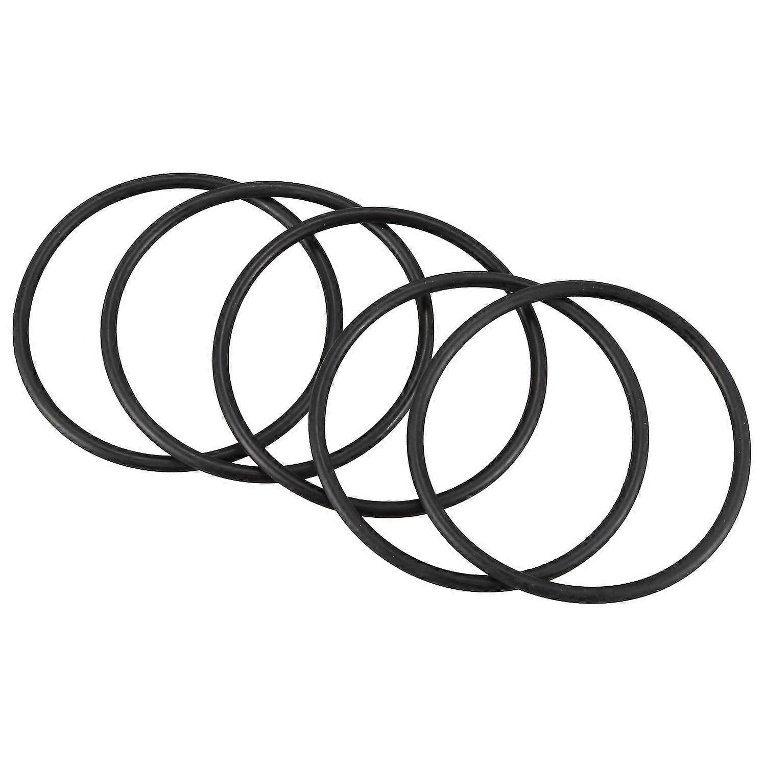 5 Pcs 80mm External Dia 4mm Thick Black Rubber O-ring Seal