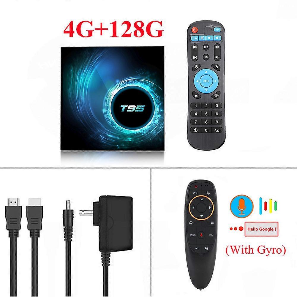 2021 New T95 Smart Tv Box Android 10 6K 2.4g & 5g Wifi Bluetooth 128gb 3D Voice 64g Quad Core Set-Top Box HD Media Stream Player
