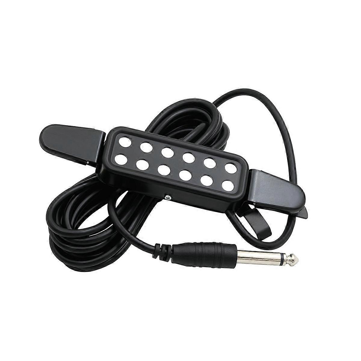 P-102 12-Hole Acoustic Guitar Sound Hole Pickup Magnetic Transducer Guitar Parts & Accessories Blac