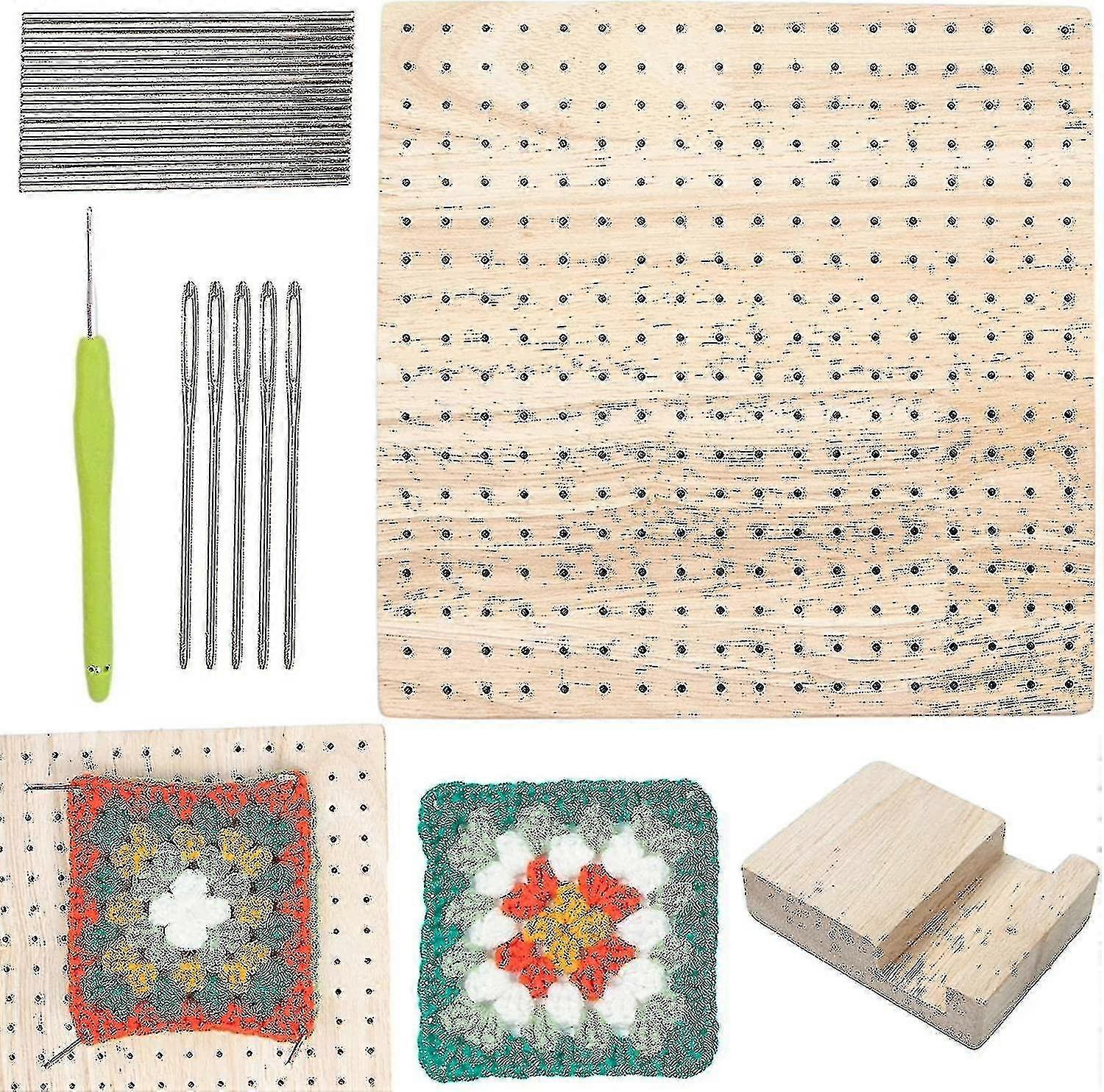 Wood Blocking Board For Knitting Granny Square Blocking Board Blocking Boards Rod Pins & Rod Stabilizer