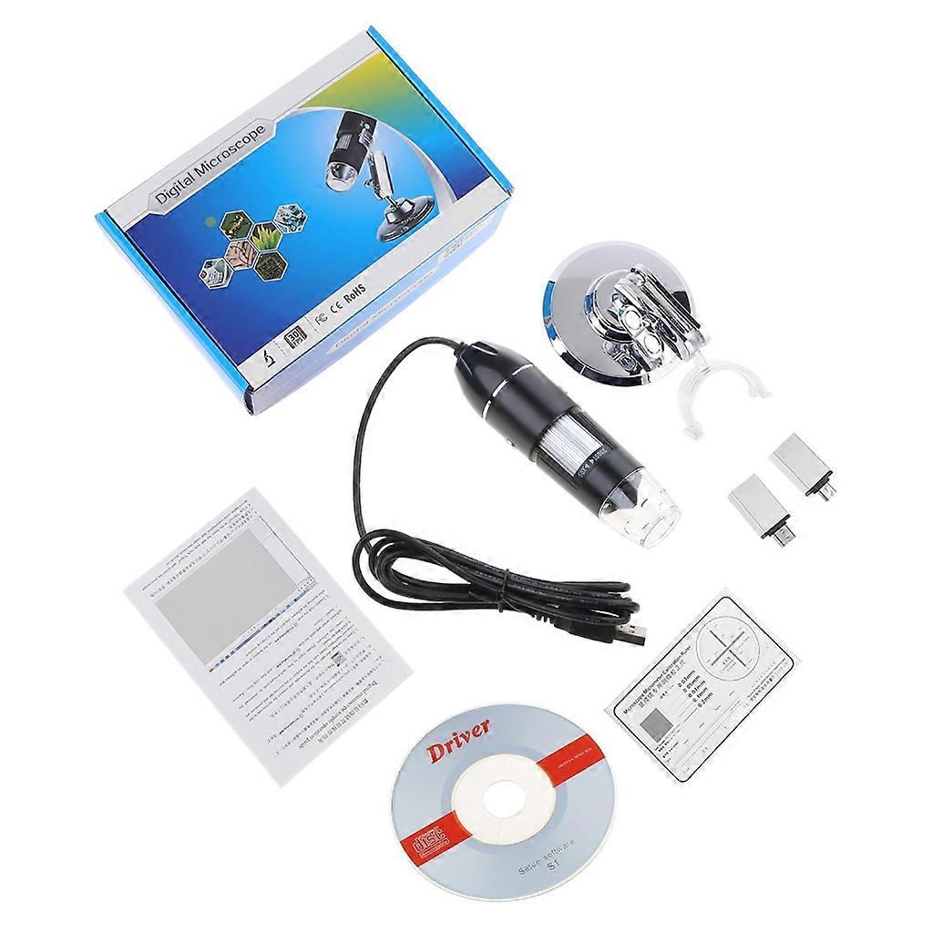 3-in-1 1600X USB Microscope for Androids Type-C Micro-USB Phones Magnifier