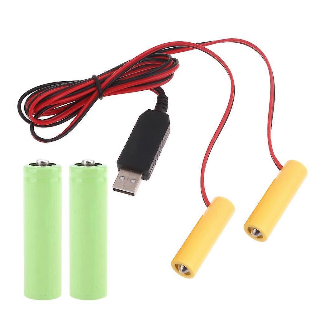 2in1 USB Power Supply 3V AA Battery Adapter Cable Replace 2x 1.5V AA LR6