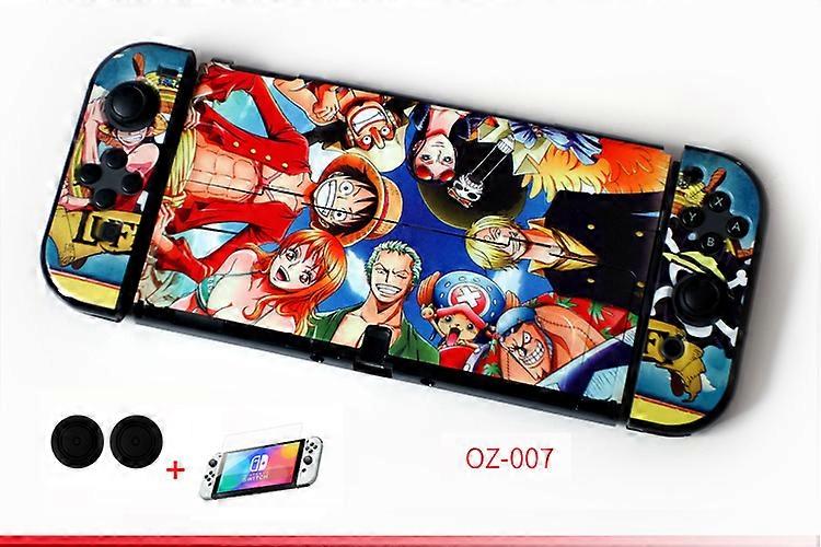 3 in 1 Ns Oled Console Accessories Kit Hard Shell Cover Case Screen Glass Film Protector Analog Caps for Nintendo Switch Oled