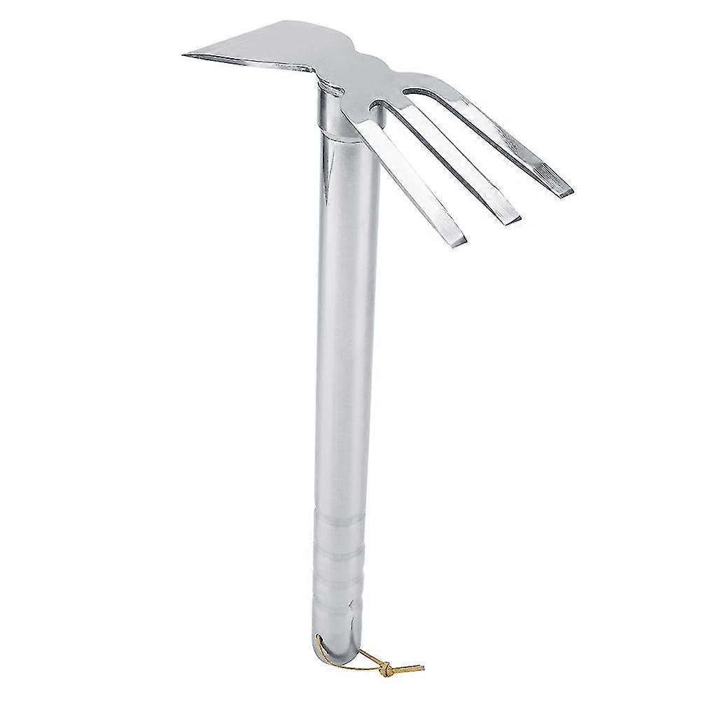 Steel Mini Rake with Rubber Handle Short Claw Cultivator Garden Tool for Outdoor Use