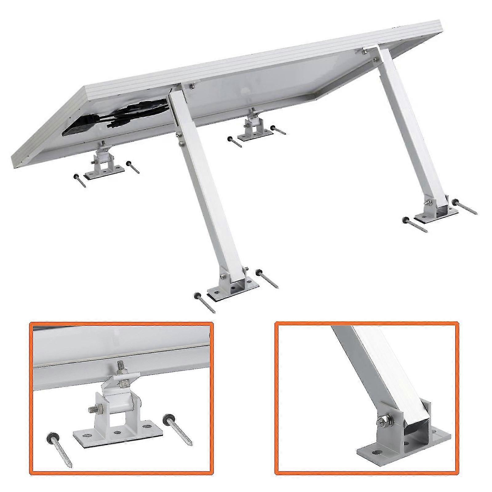 2023 New Upgrade Solar Panel Bracket, Solar Panel Holder End Clamp Kit, Stand Solar Module 0-60 Individually Adjustable Flat Roof Mounting Angle-
