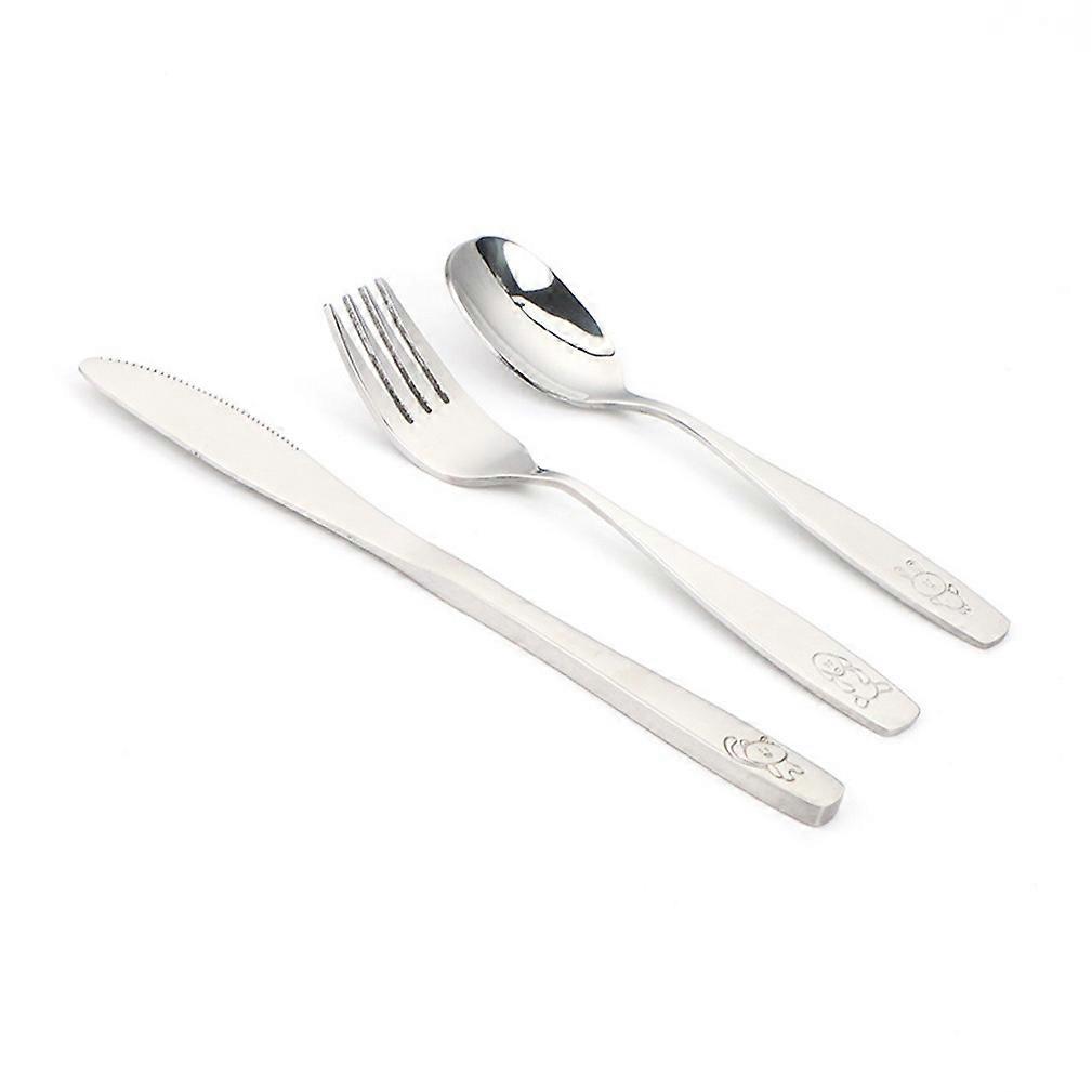 3pcs Cutlery Set Tableware Flatware Fork Knife Spoon Silver Stainless Steel