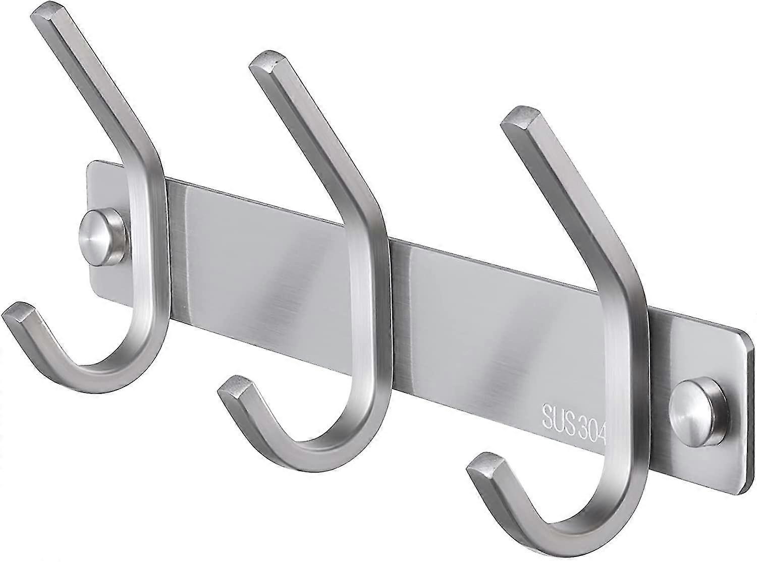 Rustproof Coat Rack Wall Mounted Stainless Steel 3-hook Towel Hook Hook Rack Hook
