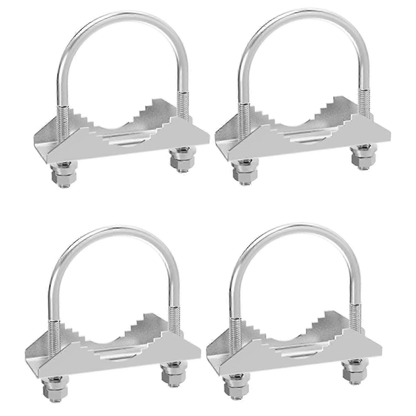 4 Set Antenna Mast Pipe Clamp With V Block And U Bolt All Anti-rust Finished For Tv Cb Ham Antenna