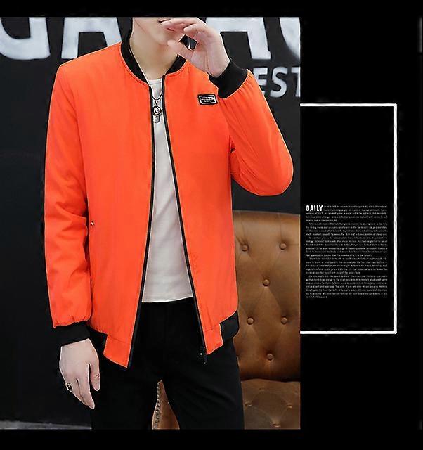 Spring and Autumn New Men's Casual Jacket Coat Solid Baseball Neck Zipper Windbreaker Coat Cycling Suit Versatile Coat