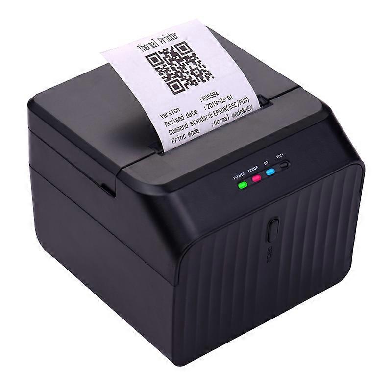 Desktop 58mm Thermal Receipt Printer Wired Barcode Printer USB BT Connection with 2 Rolls Paper Inside Support ESC/POS Command Compatible with Windows