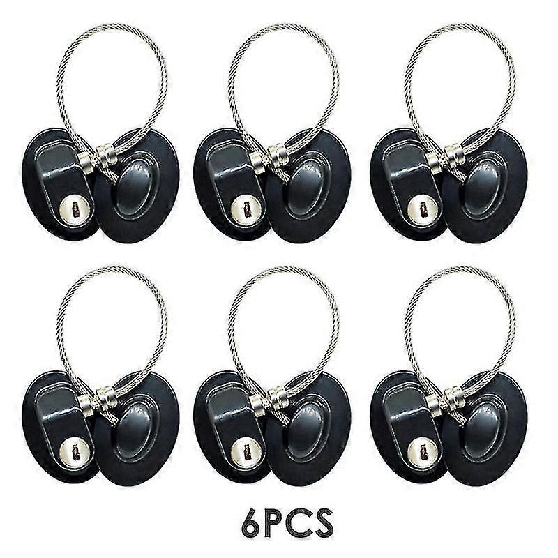 6pcs-negro No-punch Door & Window Guard Lock