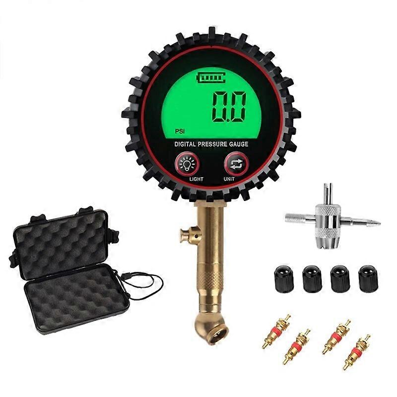 Upgrade Digital Tire Pressure Gauge Air Chuck and Compressor Accessories LCD Display Heavy Duty LED Spotlight 255PSI