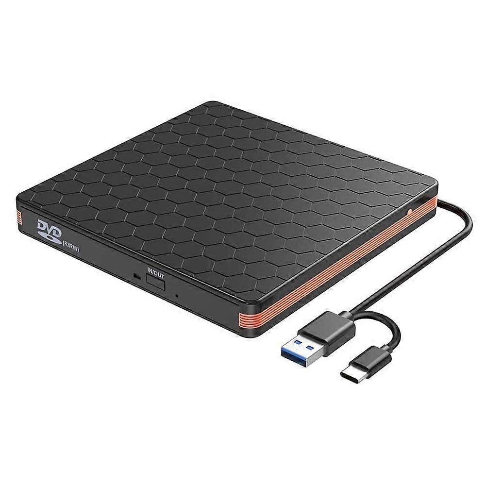External DVD CD Drive, CD Burner with USB 3.0 and Type C Interface, High Speed Data Transfer Player