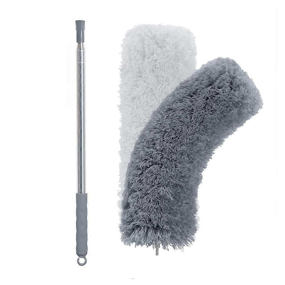 Microfiber Duster with Extendable Handle, 254cm Long, Foldable Head, for Cleaning Ceiling Fan, High Ceiling, Dark Gray
