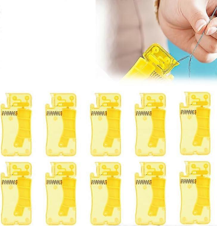 10PCS Automatic Needle Threader Easy Needle Threader Tool Self-Thread Guide Plastic Sewing Accessories Sewing Needle Device for Hand Stitching and Sew