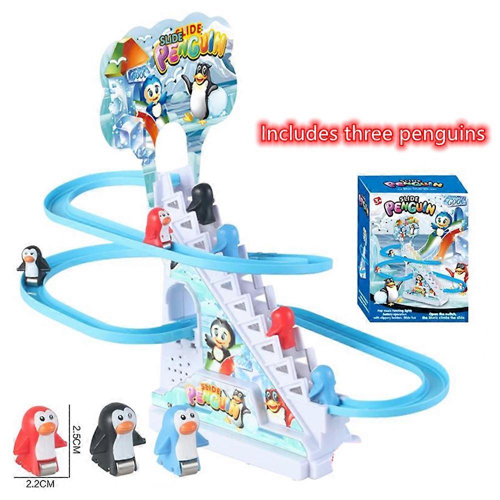 Penguin Race Set Little Playset LED Flashing Lights Race Track Game Set