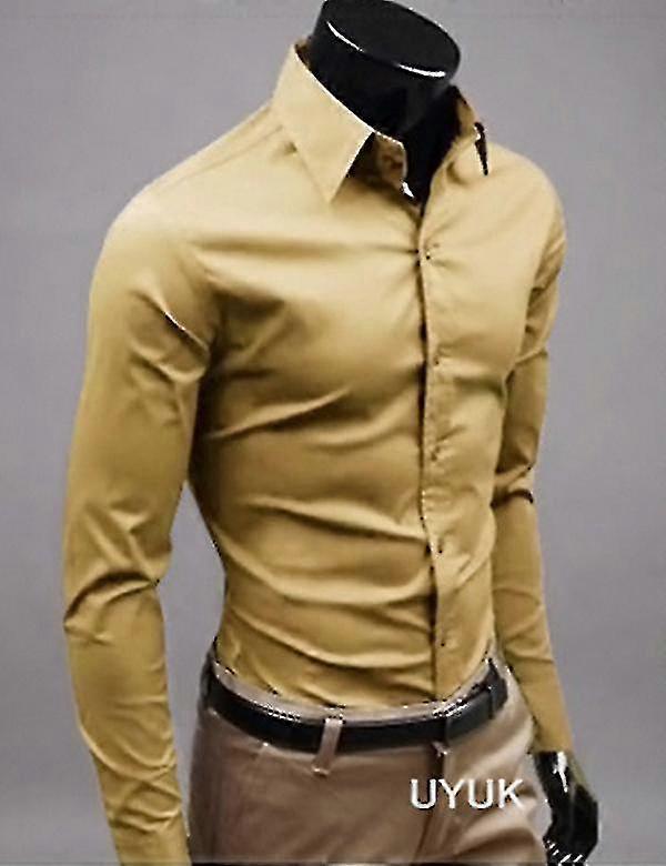 قمصان فاخرة رجالي عارضة ياقة رسمية سليم تناسب قمصان قمم