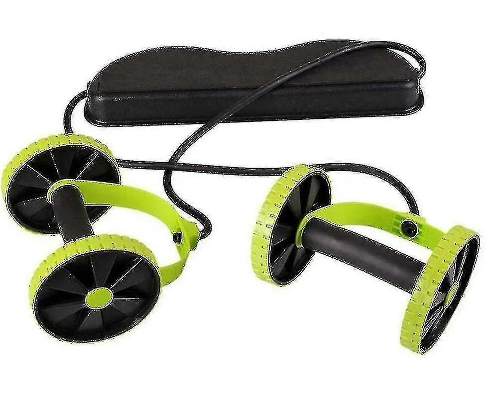 Fitness Pull Rope Abdominal Double Roller Trainer Slimming Exercise