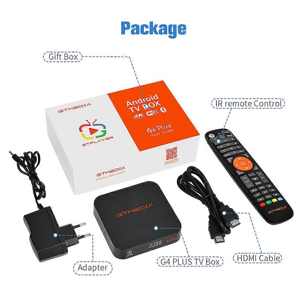 GTMEDIA G4 Plus Android 11 TV Box Amlogic 905W2 Bluetooth Voice Remote Control WIFI UHD 4K 3D 2GB+16GB Smart Set Top Box Decoder