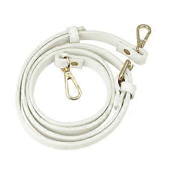 Creative Replacement Shoulder Bag Strap Adjustable PU Women Bag Strap Bag Accessory (White, Golden Buckle)