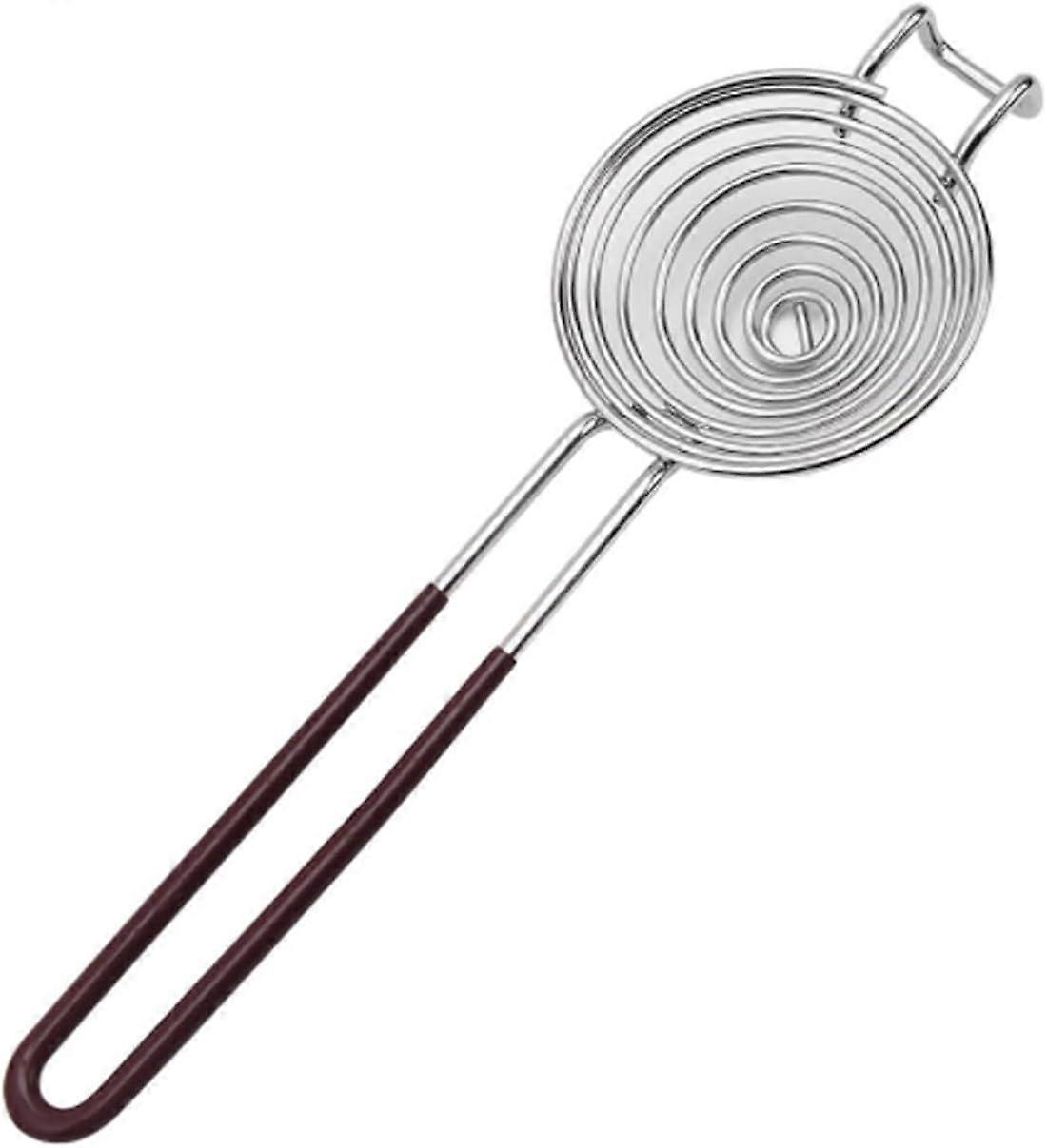 Yolk Separator with Long Handle - Baking Accessories for Cooking (Brown)