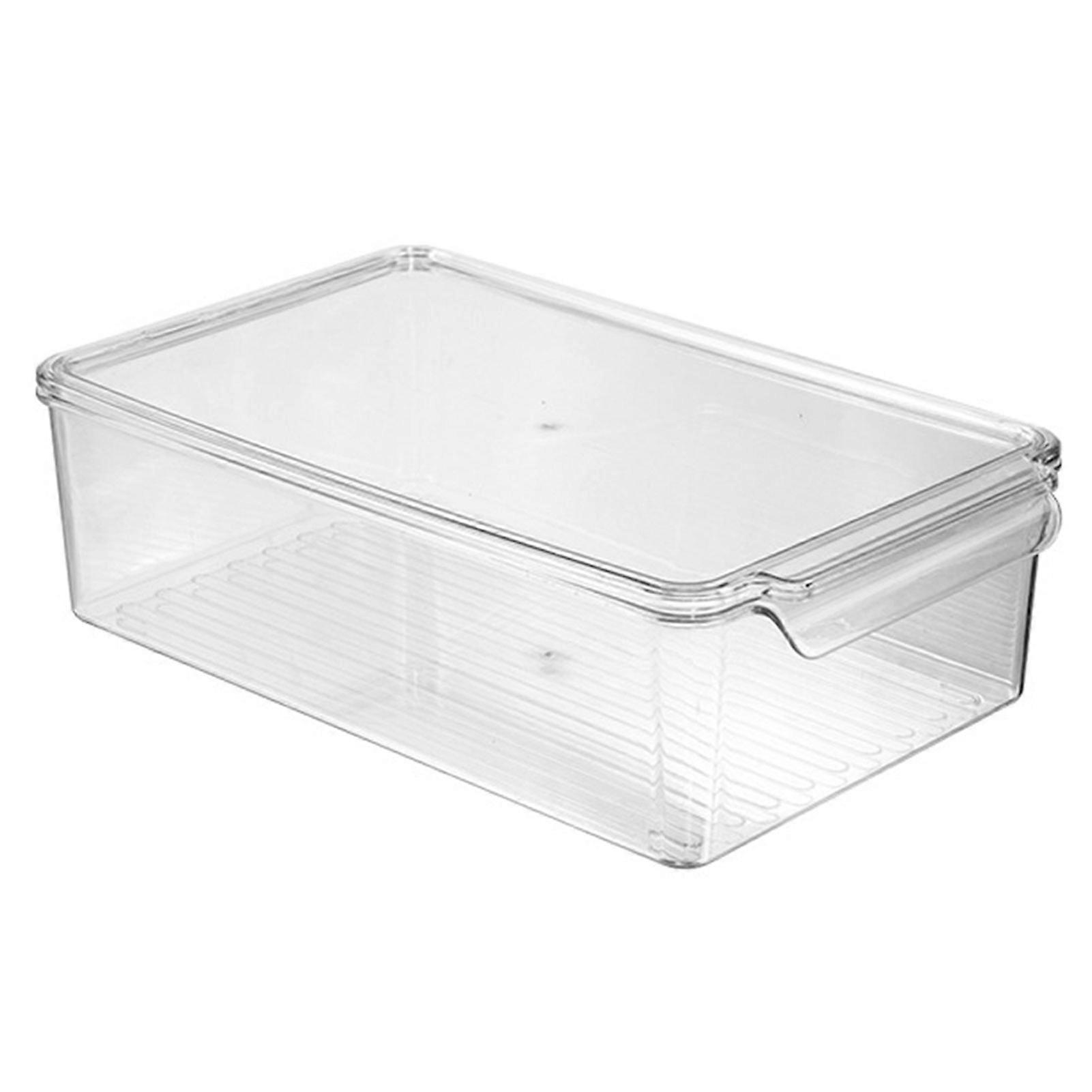 Fridge Storage Box with Lid Transparent Stackable Fruit Vegetable Fresh-keeping Case Egg Organizer Food Organization Case Egg Carton Crisper Box