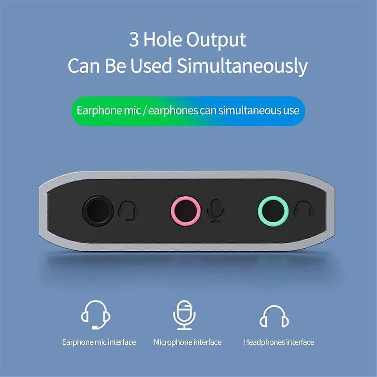 New 3-in-1 External USB Sound Card Audio Jack 3.5mm Cable Adapter HIFI Sound for Microphone Speaker Headset PC Laptop