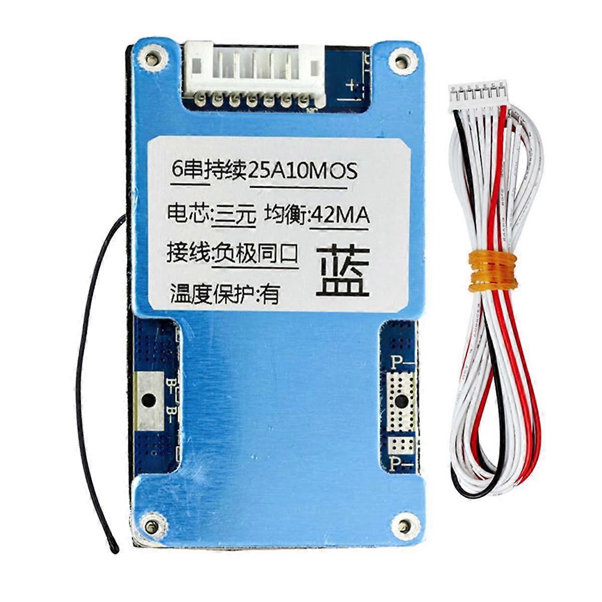 6S 25A 22.2V Li-Ion Lmo Ternary Lithium 18650 Battery Charge Protection Board with Balance and Temperature Protect