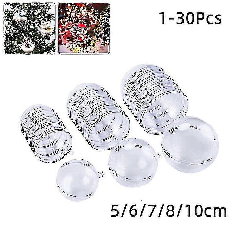 Clear Plastic Baubles Sphere Ball Fillable Christmas Tree Hanging Ornament
