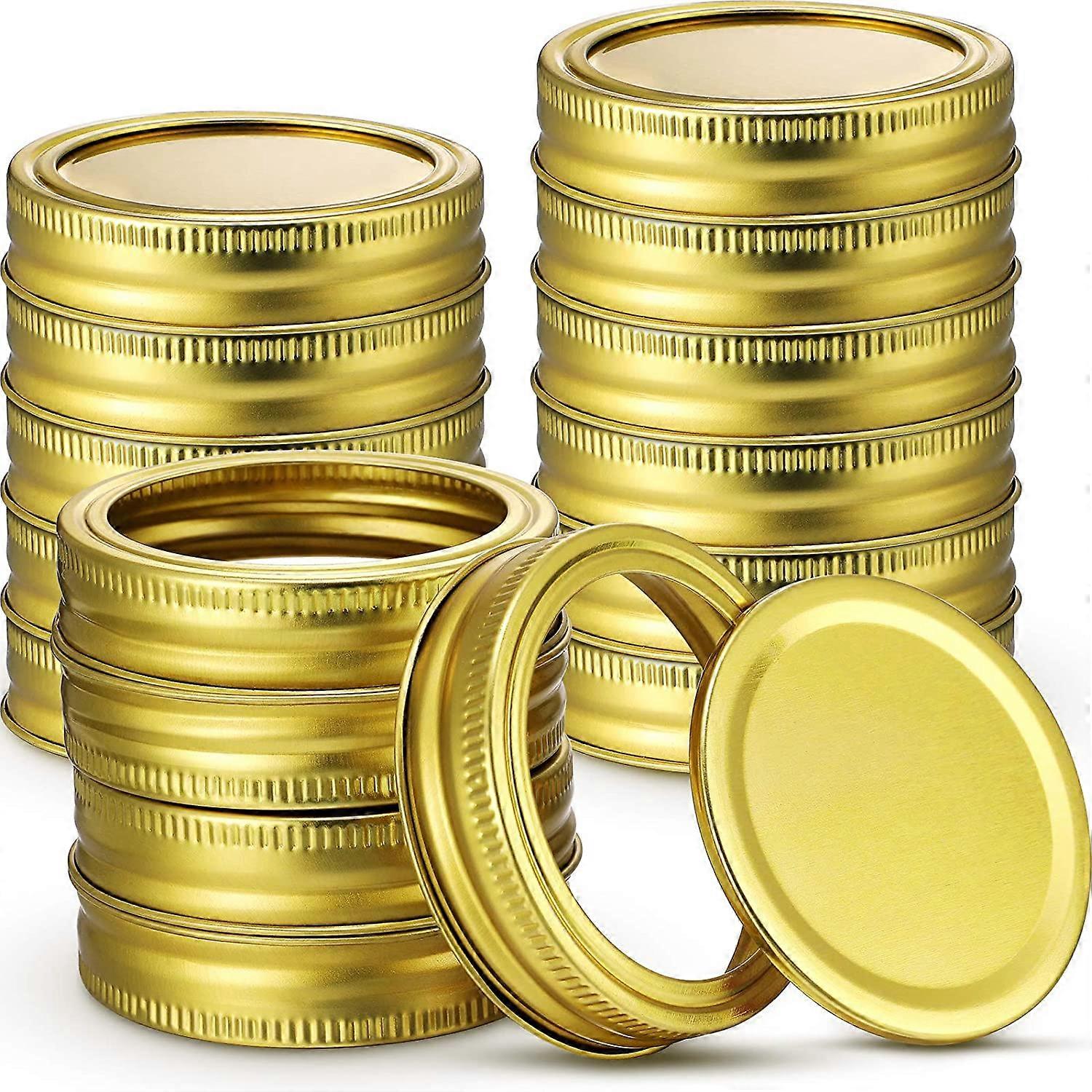 70MM جولة ميسون جرة انقسام غطاء مع سيليكون مانع للتسرب ختم (فضي) 80 قطعة (4-D-1)