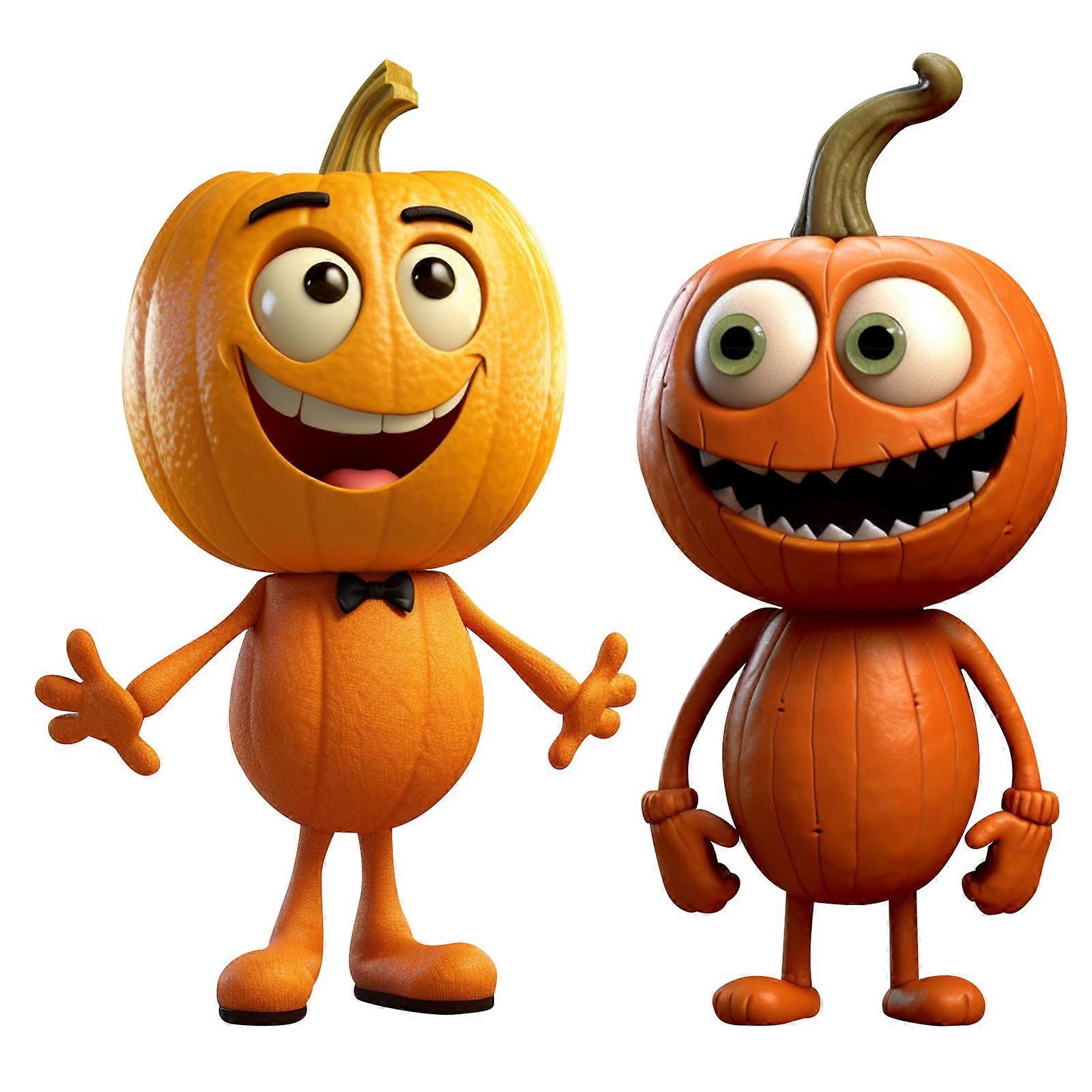 Blulu 4-teiliges Halloween Kürbis Figuren Set Aus Harz – Deko Für Tisch, Aquarium & Garten