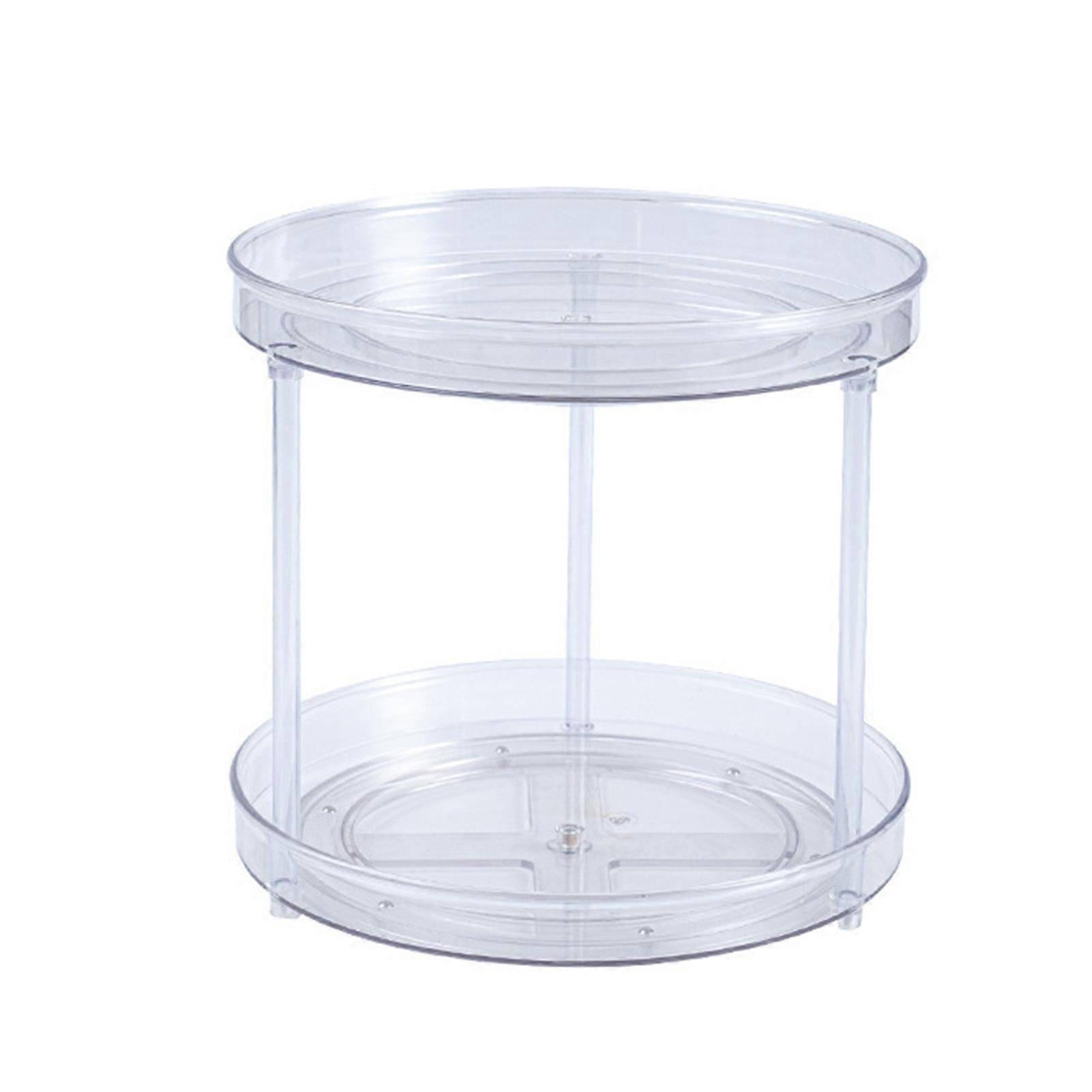 360 Degree Rotating Seasoning Rack Large Capacity PET Adjustable Spinning Cabinet Organizer for Kitchen