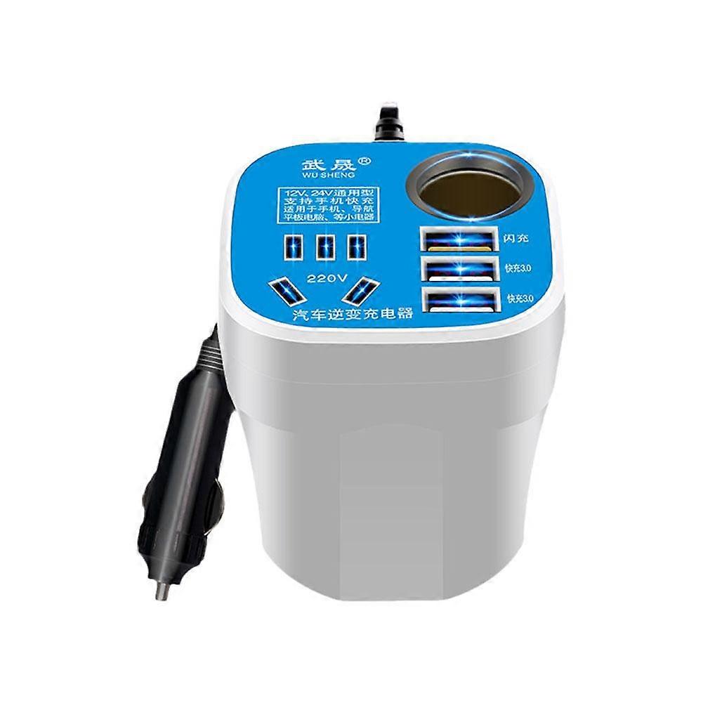 Auto Power Inverter 24V 12v 220v 120W Display a Led 3 Porte Accendisigari USB fonte QC3.0 220 + inversor v automotiva 12 v S9P1