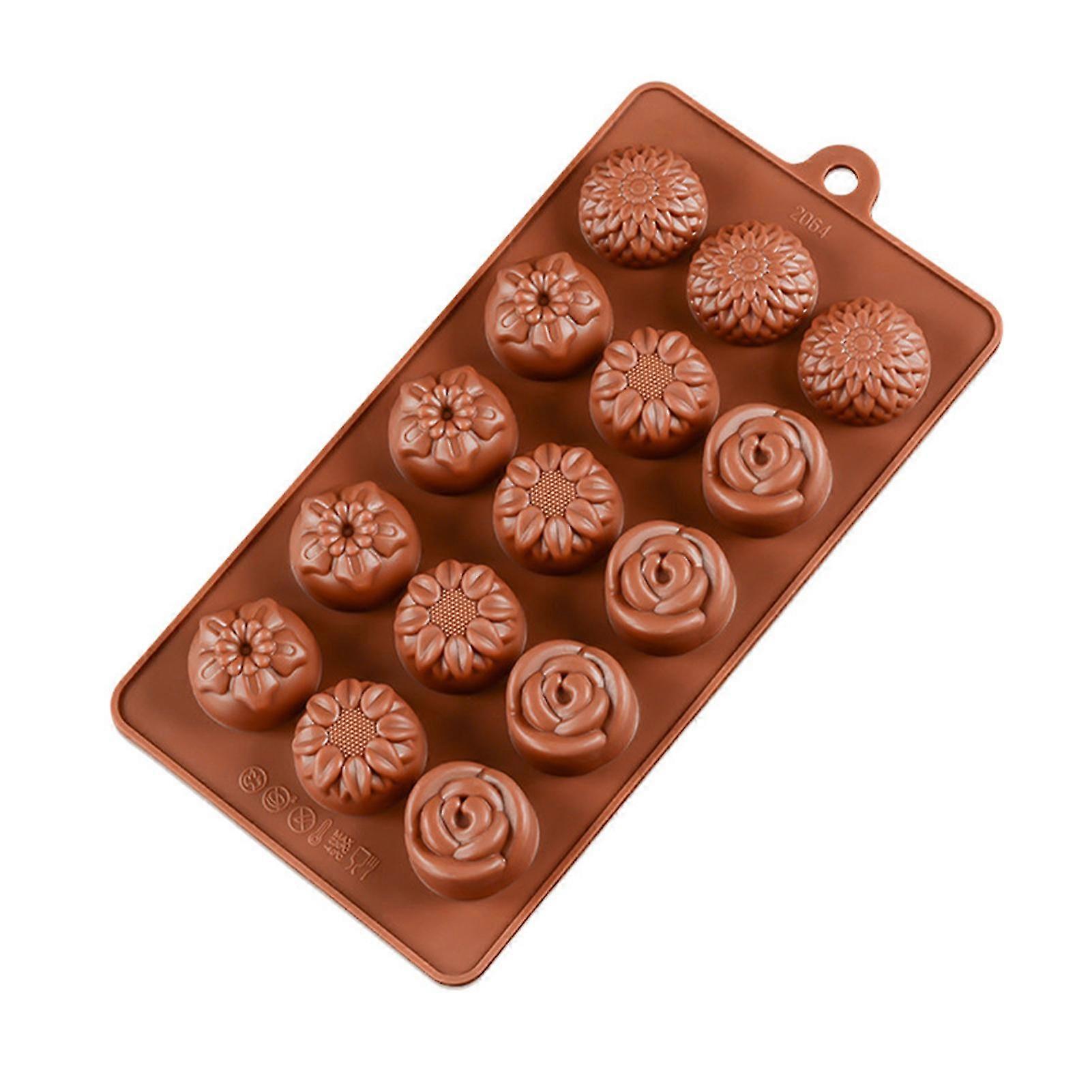 Random Color Candy Kitchen Baking Mold 15 Cavity Flower Shape Cake Easy Clean