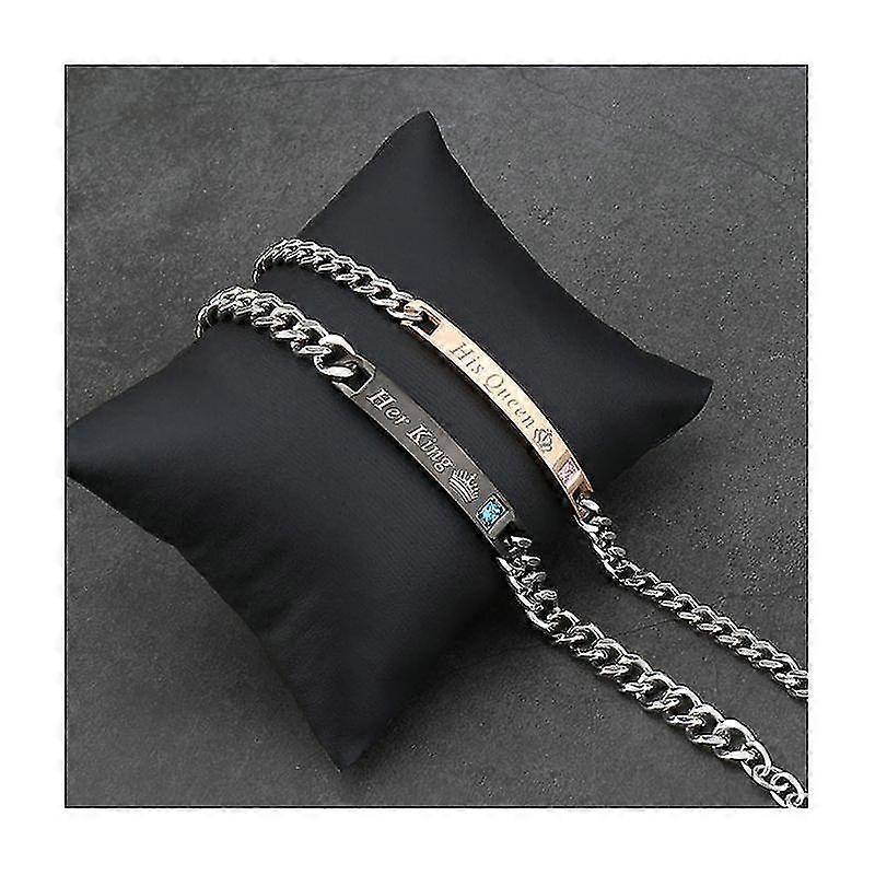 Fash 2pcs Tium Steel Par Blets Muñeca Cadena Joyería