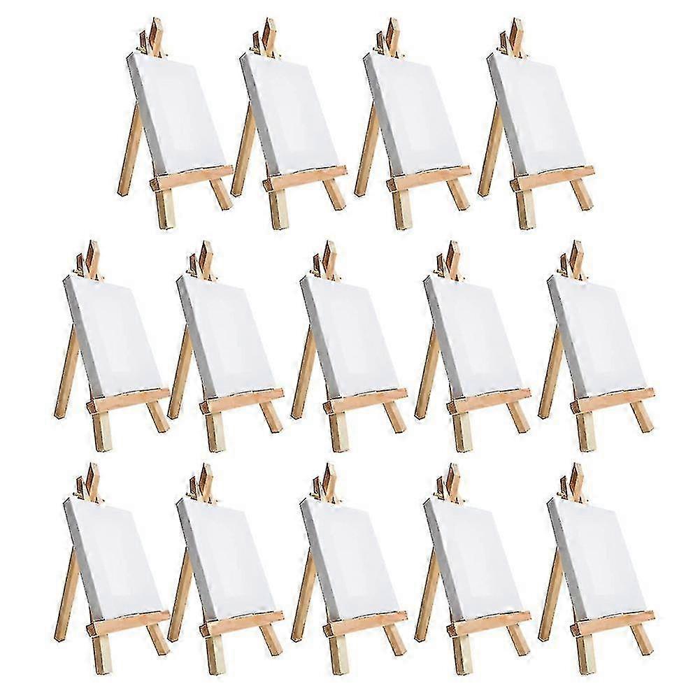 14pcs Mini Canvas And Easel Brush Set, Canvas Inch, Pre-stretched Canvas, Mini Painting Kit, Kids P