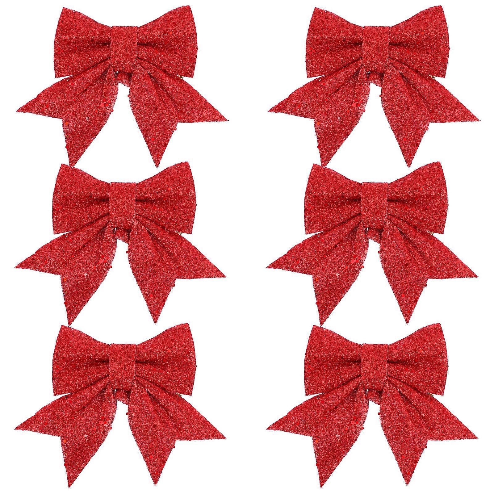 6 st fina rosett julgransprydnader julgranshängen juldekorationer