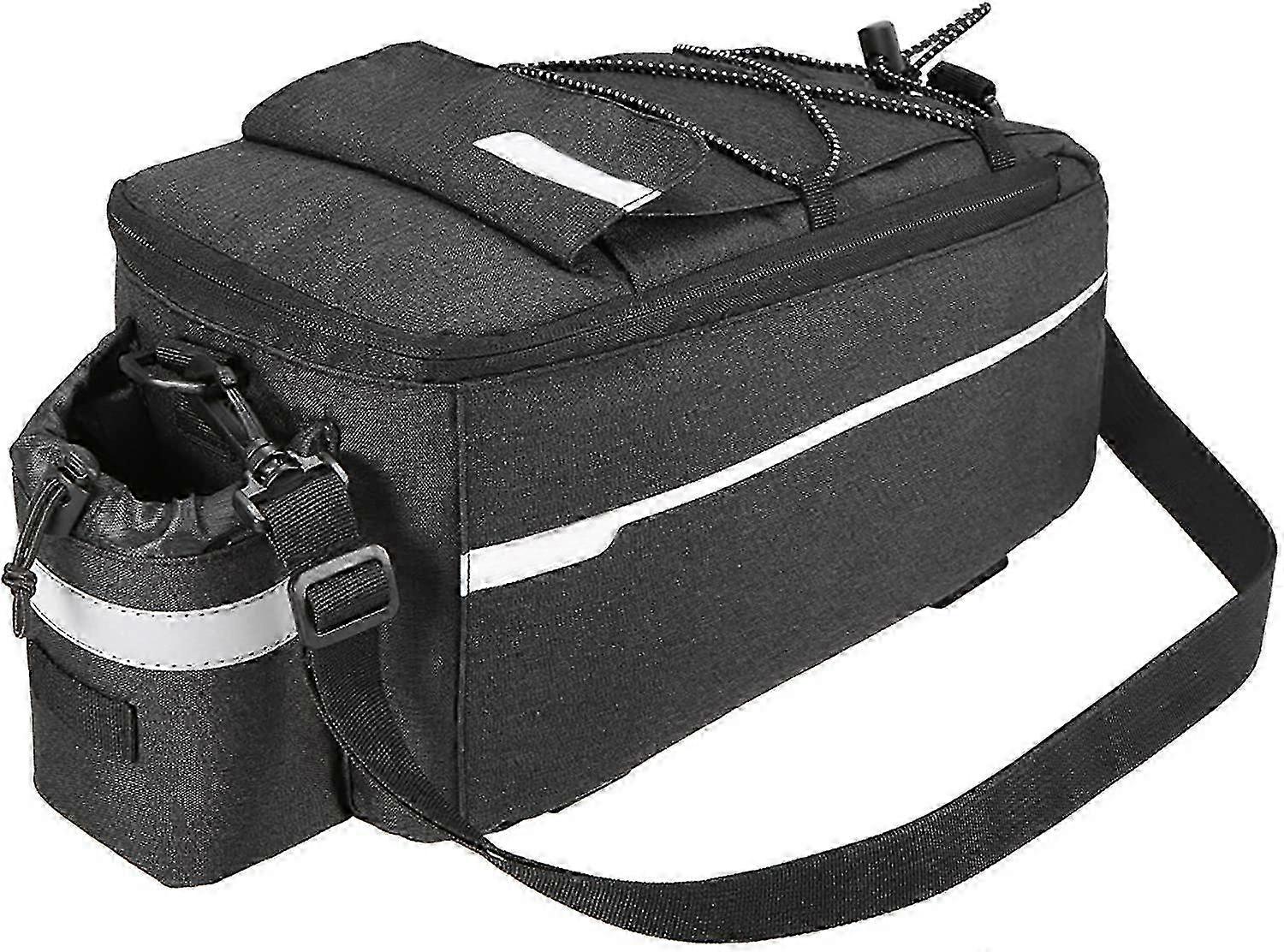 Insulated Bicycle Rear Rack Bag Cooler Trunk Cold Warm Items - Black