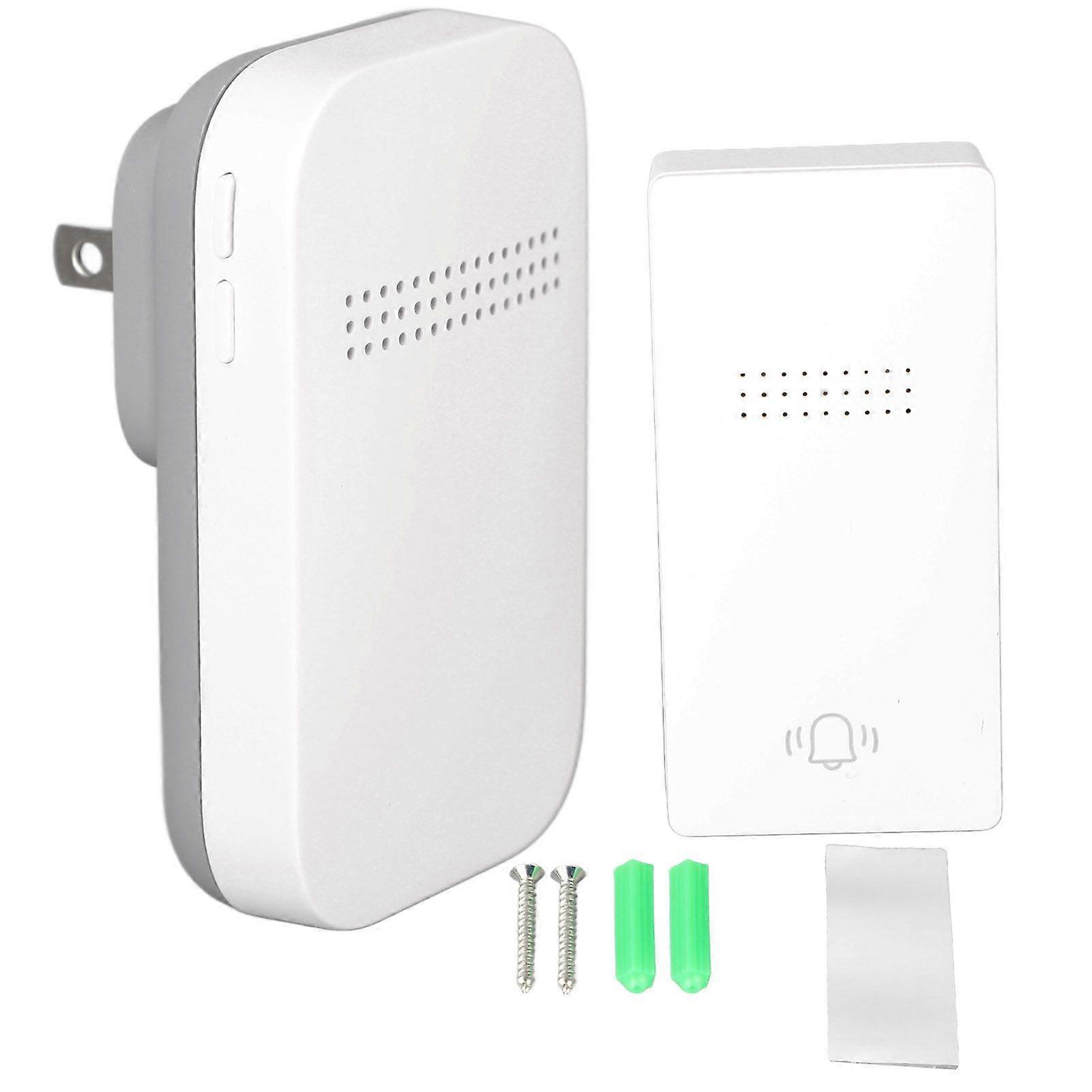 Self Powered Door Bell with Receiver Automatic Ringing Push Button Wireless Doorbell 100230V US Plug