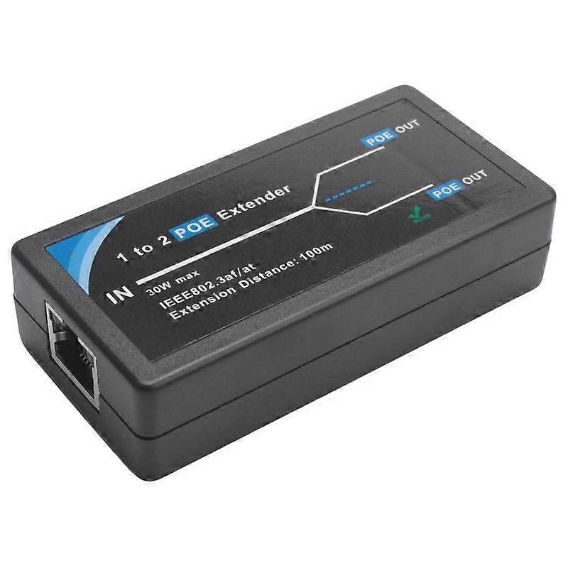 2 Port POE Extender 10/100Mbps with IEEE 802.3af Standard Input / Output for IP Camera Extend 100 meters for POE range