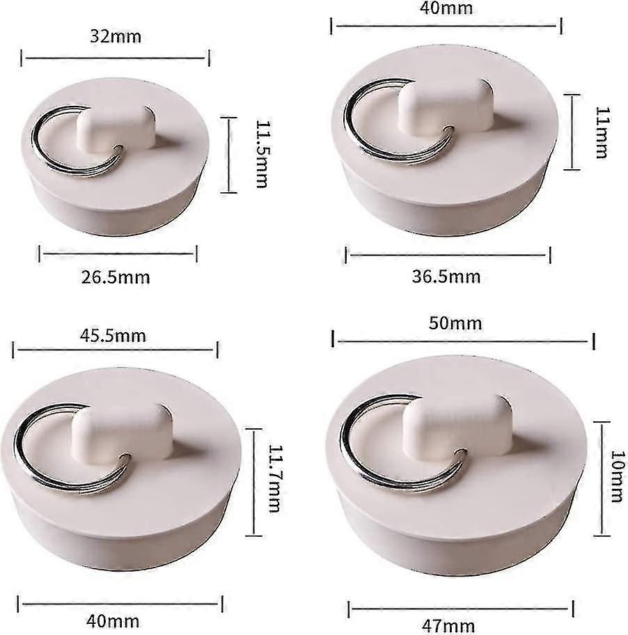 4 قطع المطاط بالوعة المقابس مع شنقا حلقة المطبخ استنزاف المقابس بالوعة المقابس حمام المقابس للمطبخ ، الحمام ، حوض ، مغسلة ، بالوعة (4 أحجام)
