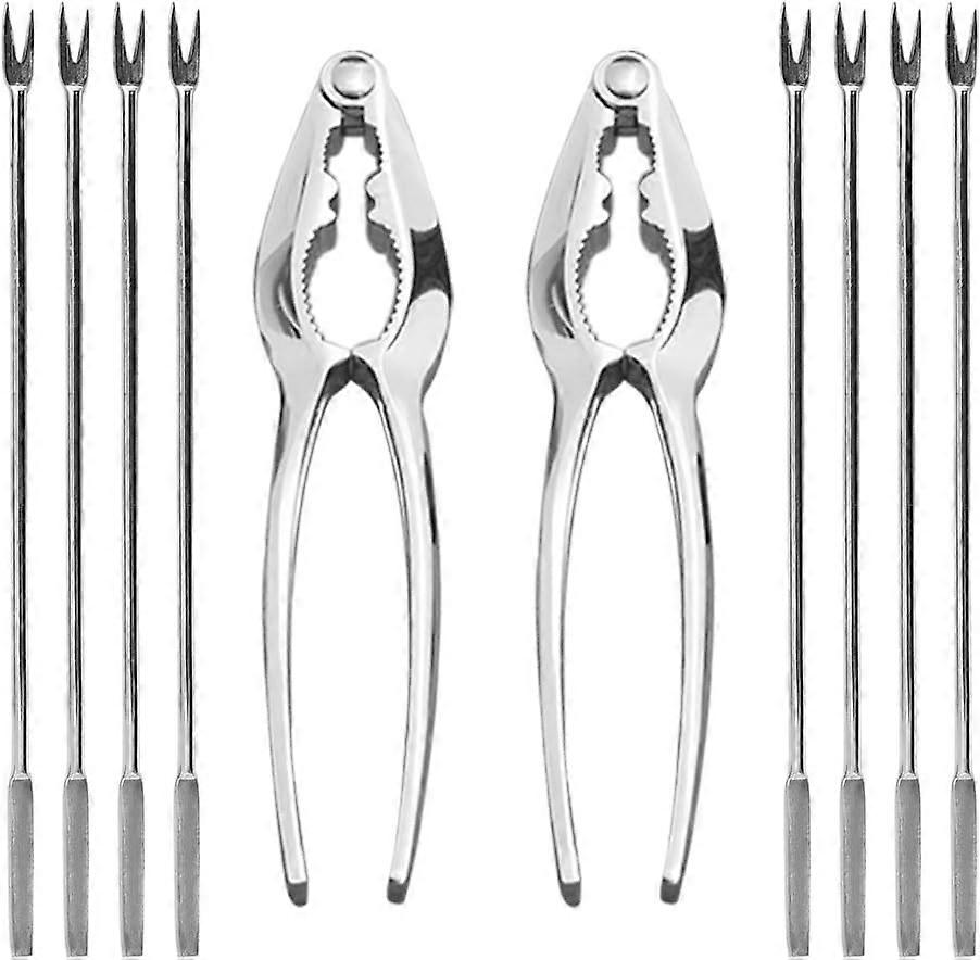 Seafood Tools, Crab, Lobster, Opener, Forks, 8 Pcs