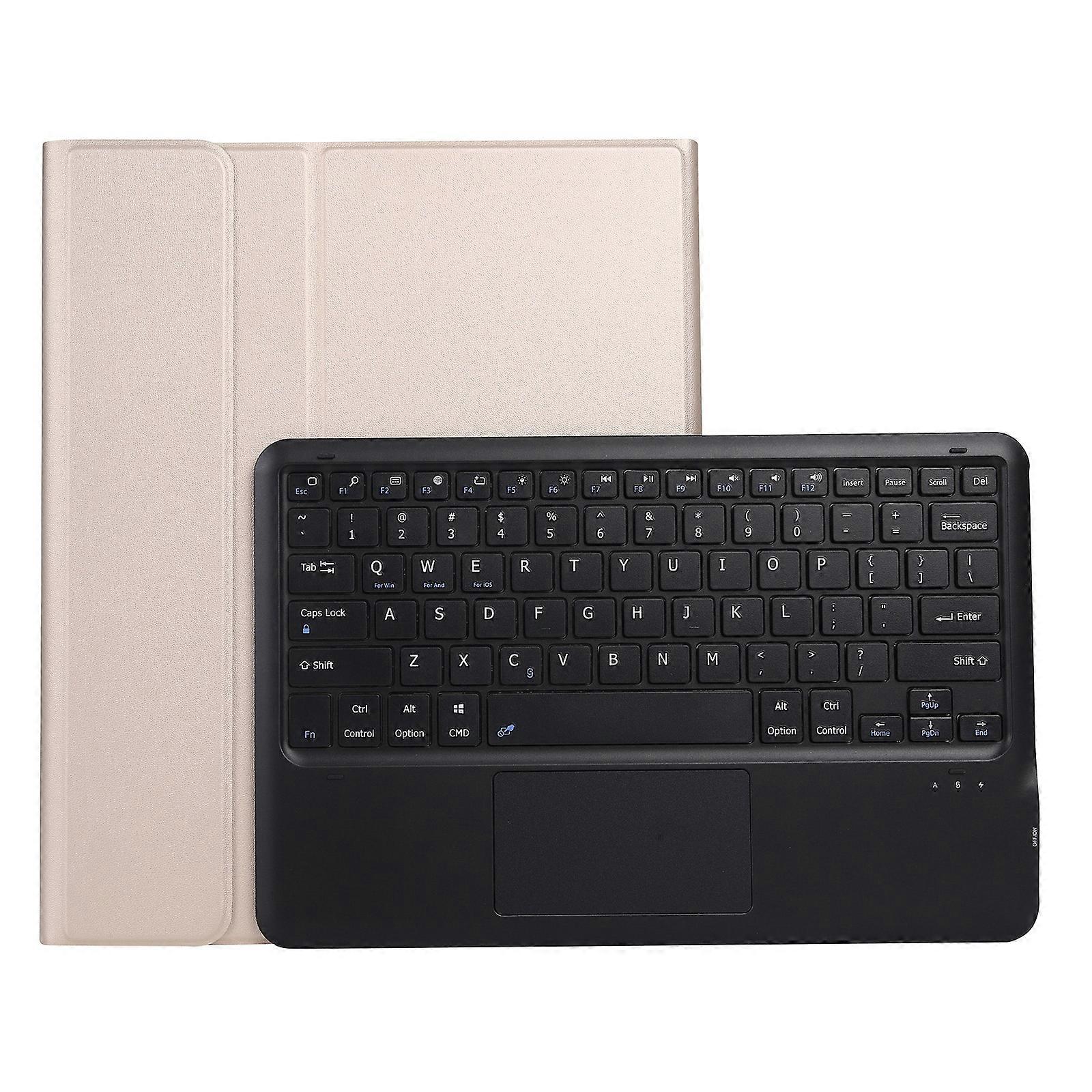 A970B-A Clavier Bluetooth divisable Étui pour tablette en cuir pour Samsung Galaxy Tab S7 FE T730 T736 et S7 + T970 T975, avec pavé tactile et fente pour stylet et support