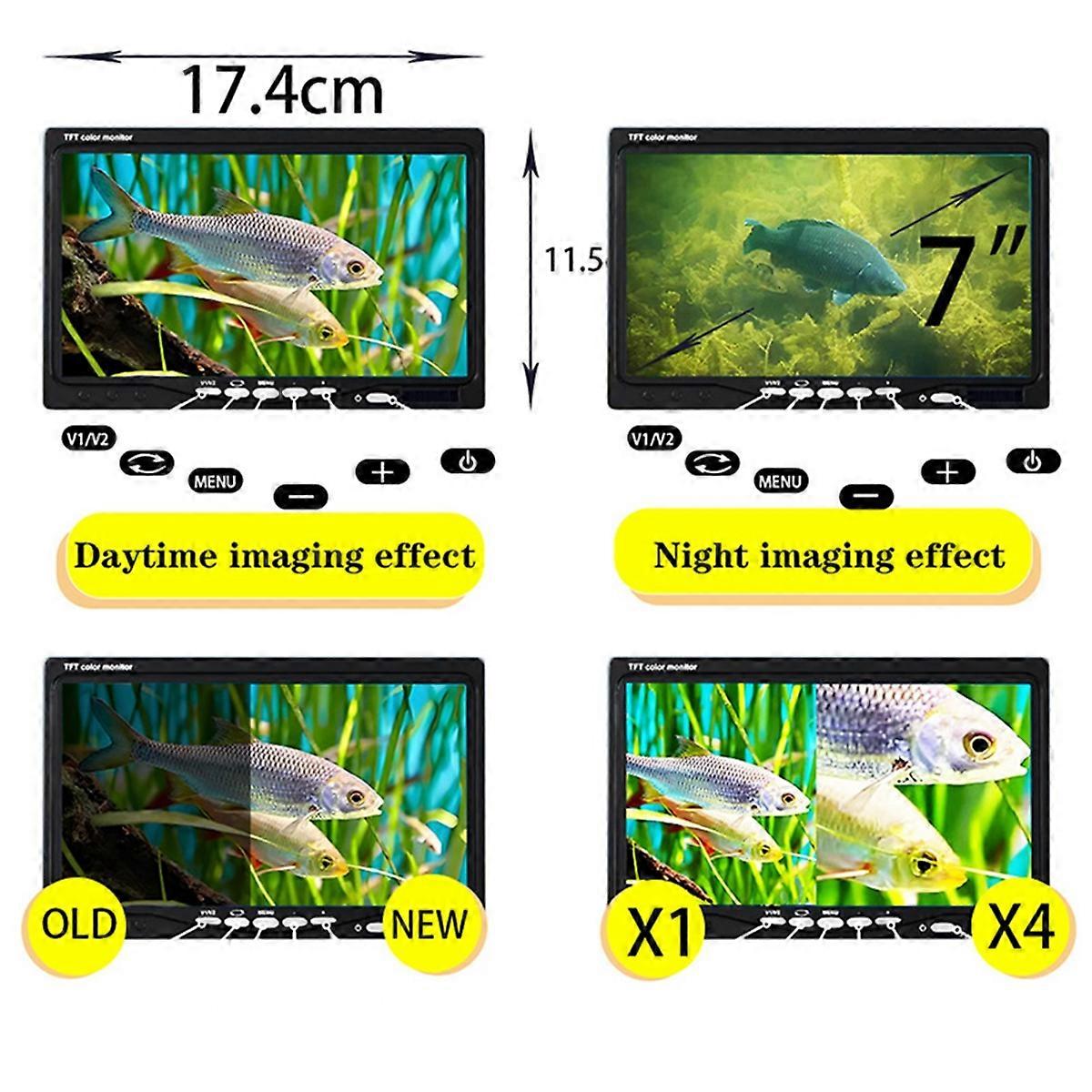 Underwater Fishing Camera LCD Monitor Fish Finder Waterproof 1000TVL ...
