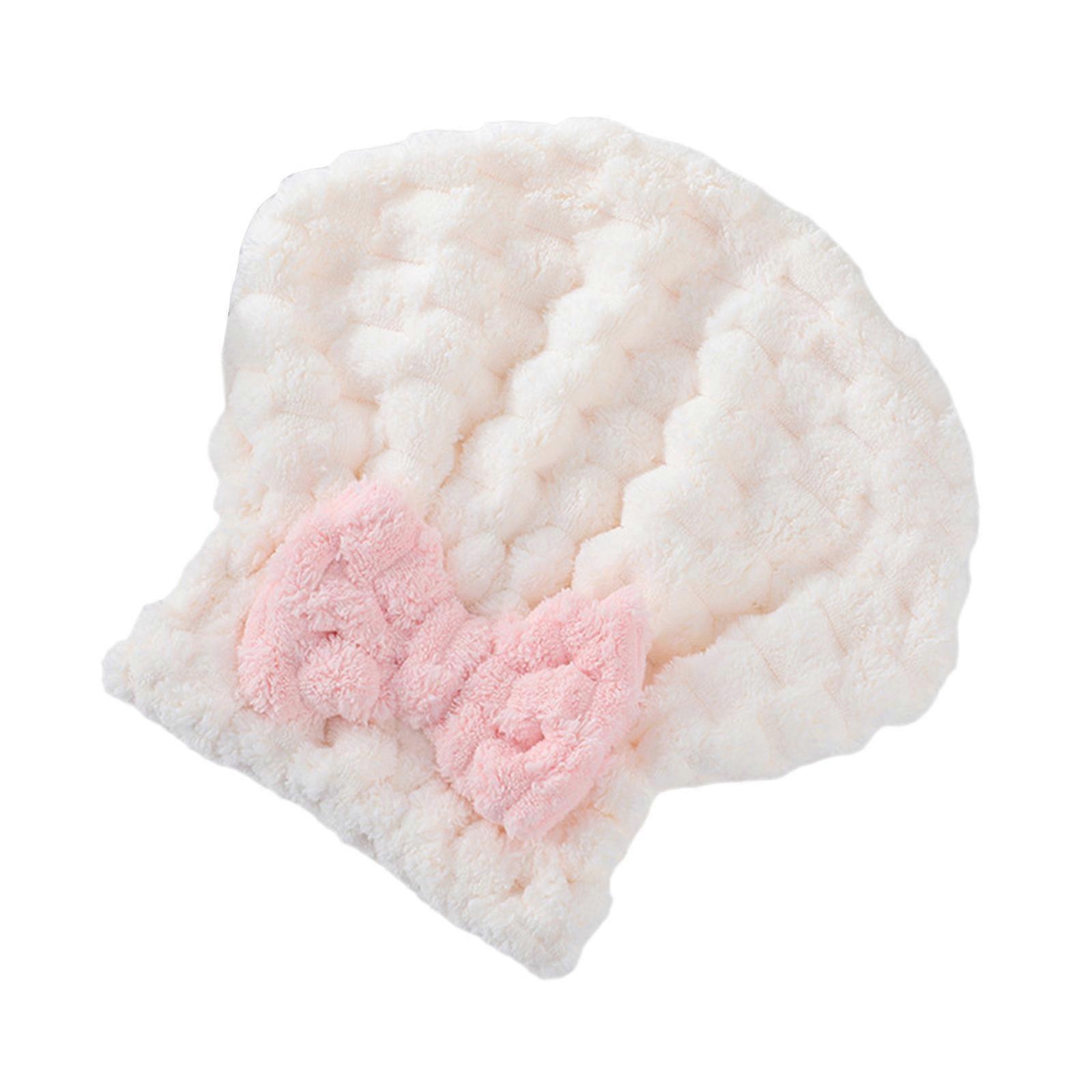 Super Absorbent Microfiber Hair Drying Towel with Elastic Force Closure Soft and Fast Dry Wrap for Women and Men  White